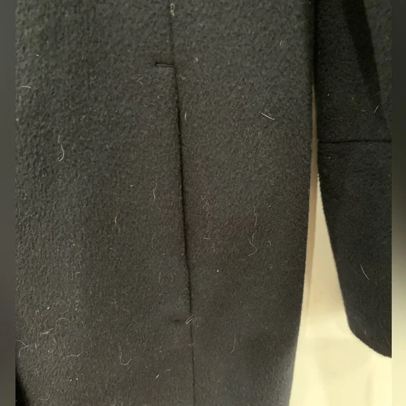 Marella Navy Virgin Wool Coat Missing Belt Minimalist Italian size 4 mid length